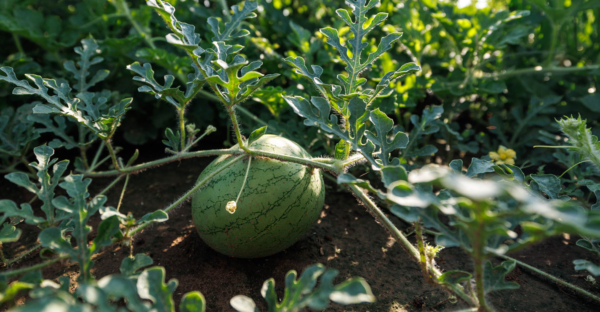 Watermelon is one of several crops that Oklahoma State University Agriculture scientists are studying with soilless media to determine if they can save on water use without compromising yield. (Photo by Mitchell Alcala, OSU Agriculture)