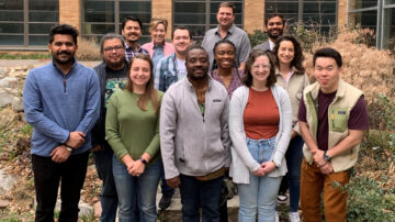 The Bayer mentorship program welcomed the 2024 class at UNL. Here is the new class plus two of the 2023 mentees. Front row from left: Akashdeep Kamboj, Alyssa Hall, Shabani Muller, Jensina Davis, Yu Shi. Middle row from left: Boanerges Bamaca, a 2023 mentee; Jeremy Brown, Iyore Eronmwon, Andrea Rilakovic, a 2023 mentee. Back row from left: Deepak Ghimire, CASNR Dean Tiffany Heng-Moss, Clint Turnbull, with Bayer; Sanket Shinde. Not picture is 2024 mentee Shilu Dahal. (Photo courtesy Bayer)