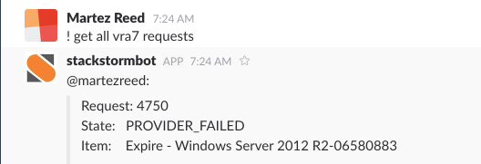 vRA7 Chatops with StackStorm