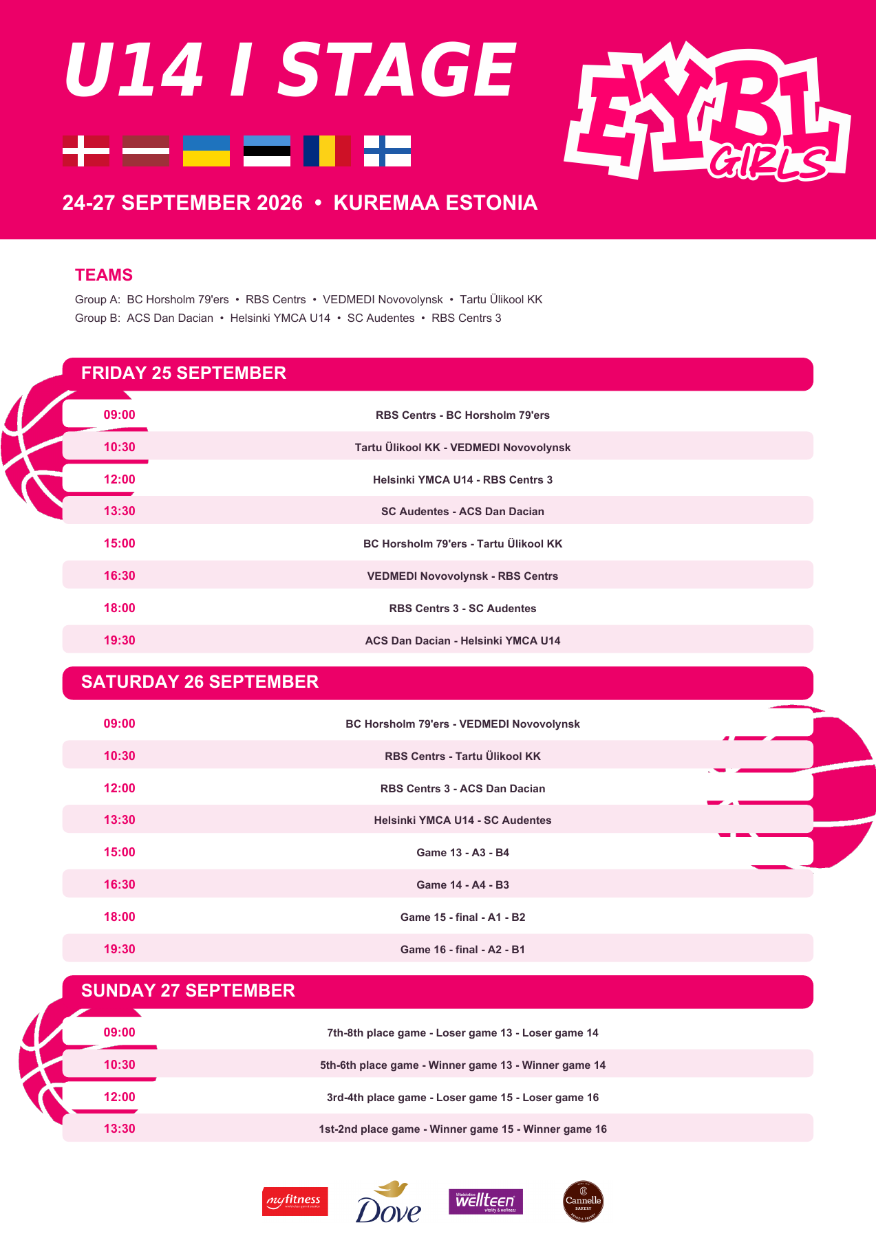 U14 Stage 1 schedule in Kuremaa