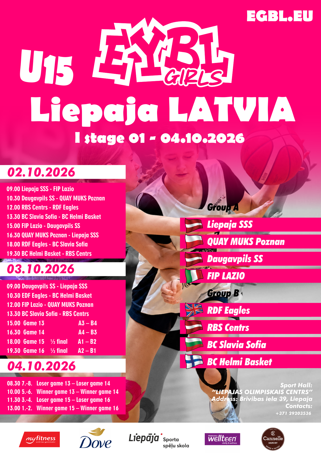 U15 Stage 1 schedule in Liepaja