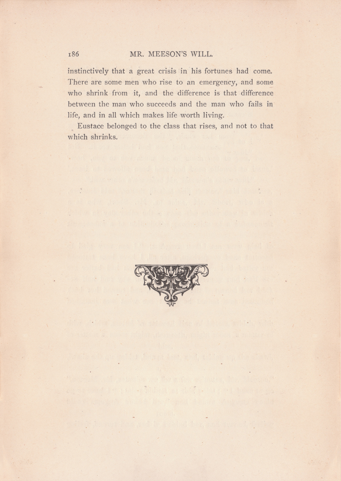 Eustace belonged to the class that rises, and not to that which shrinks