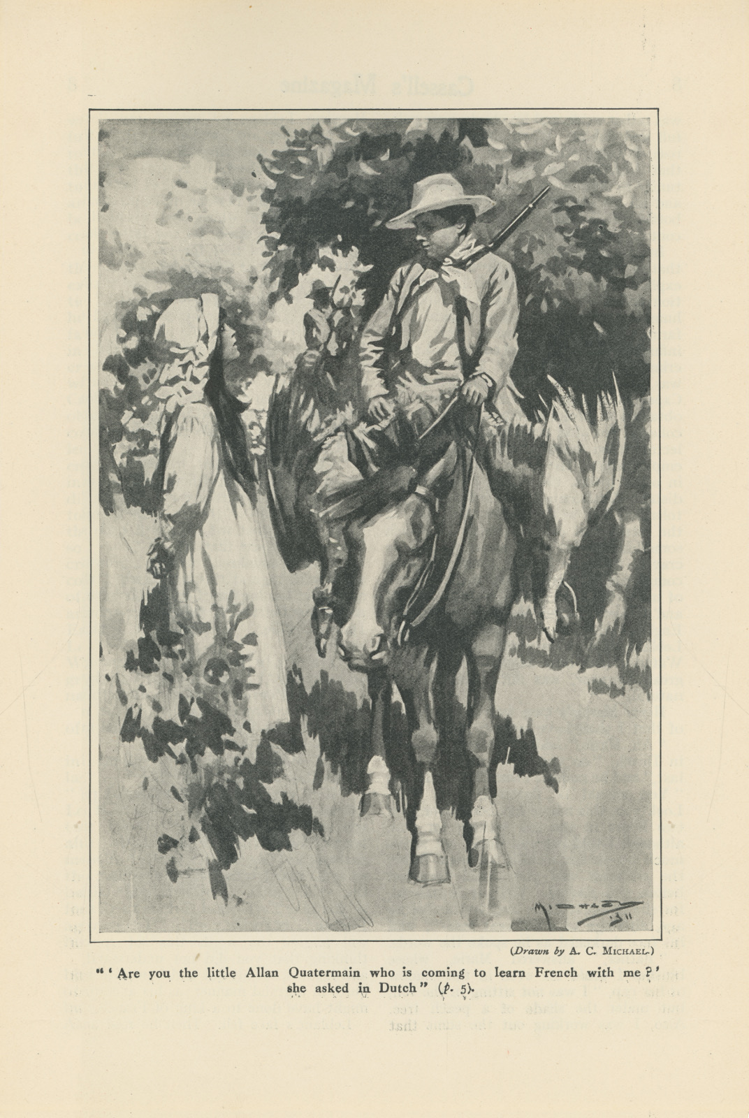 'Are you the little Allan Quatermain who is coming to learn French with me?' she asked in Dutch Areyou7