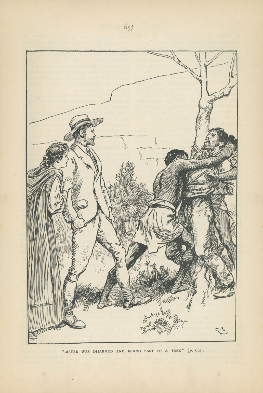 Meyer was disarmed and bound fast to a tree Meyerwascassellsmagazine657
