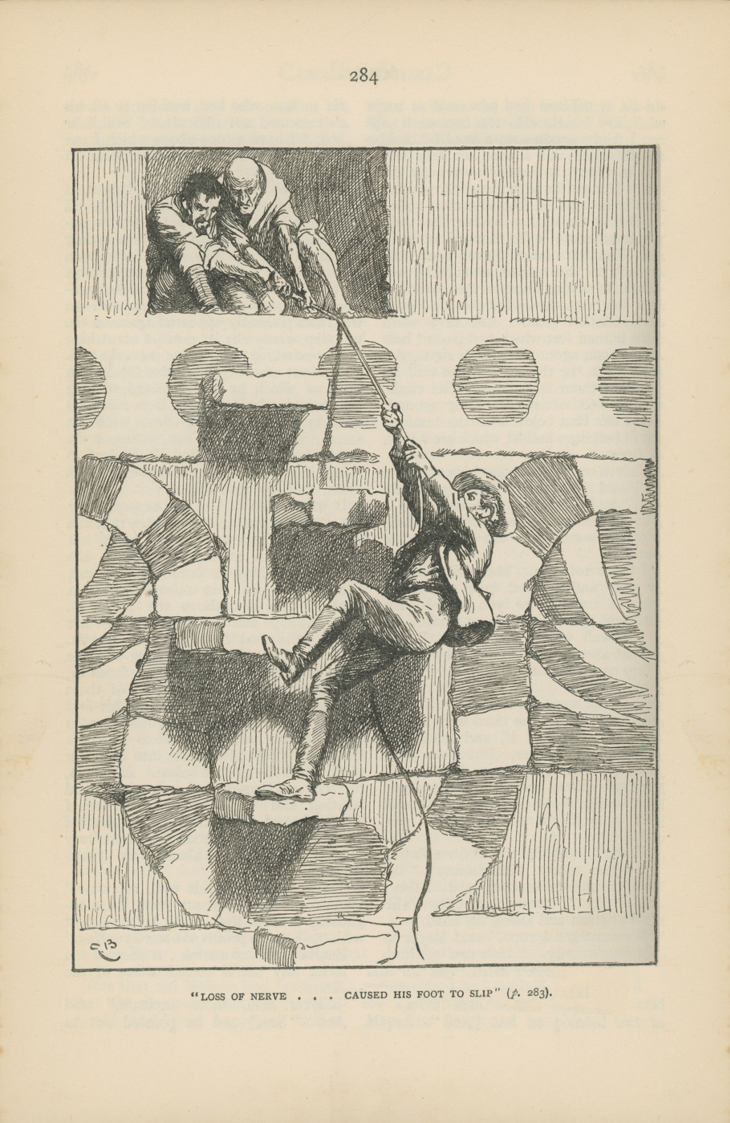 Loss of nerve... caused his foot to slip