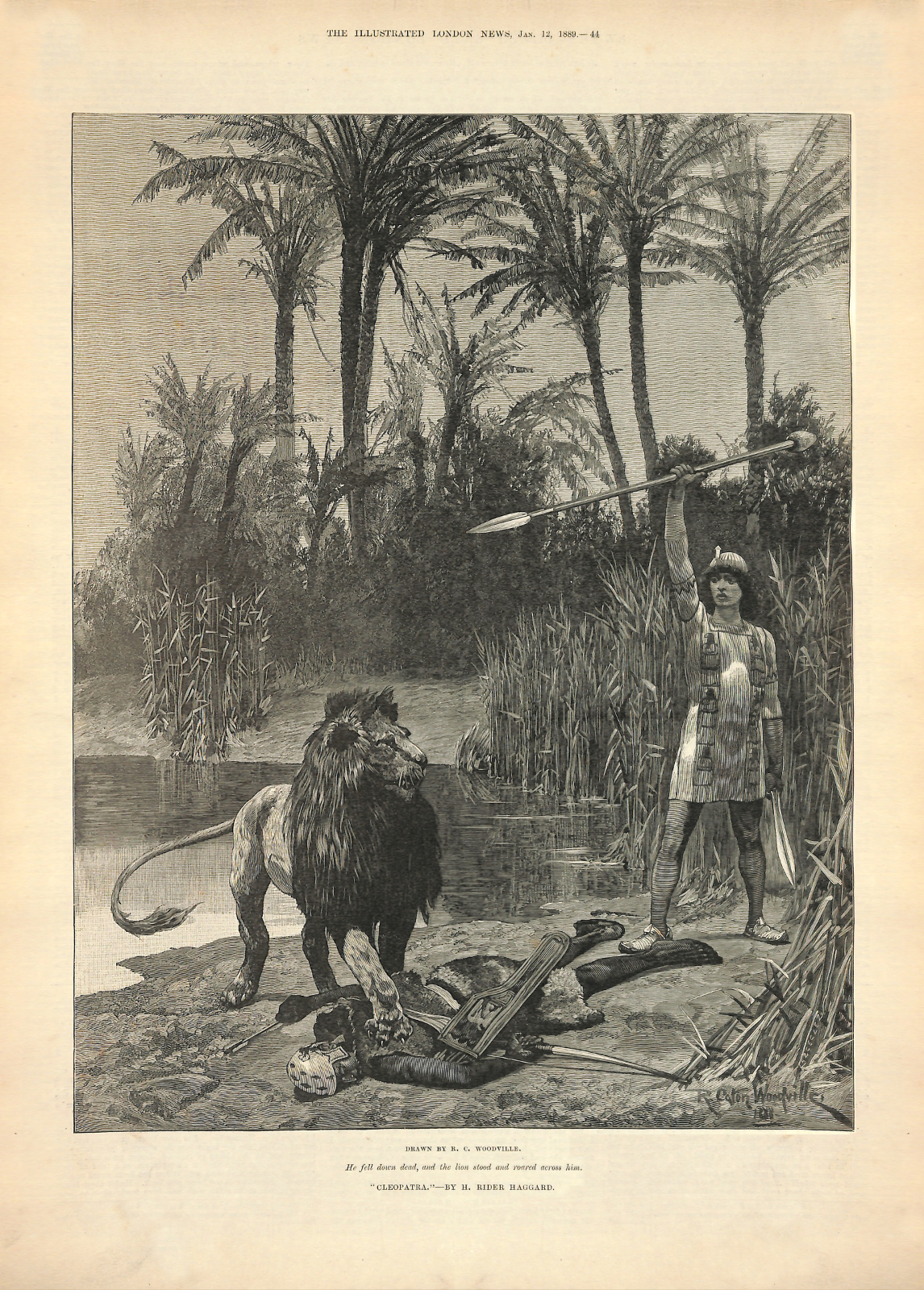 He fell down dead, and the lion stood and roared across him