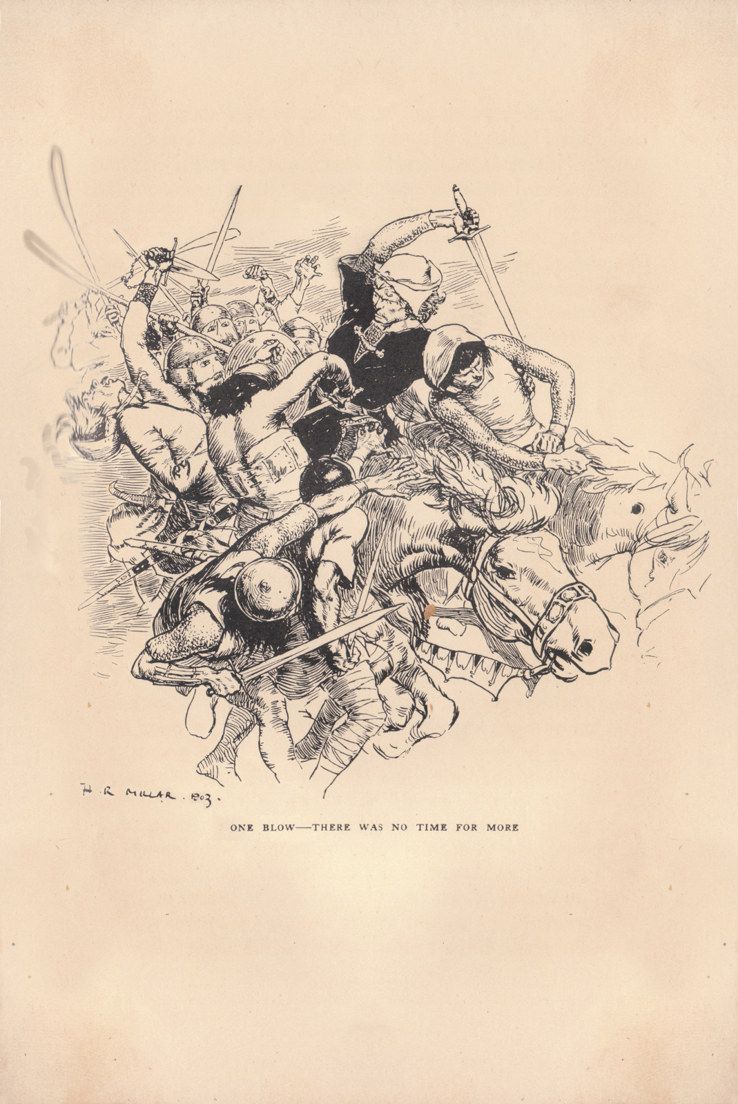 One blow—there was no time for more