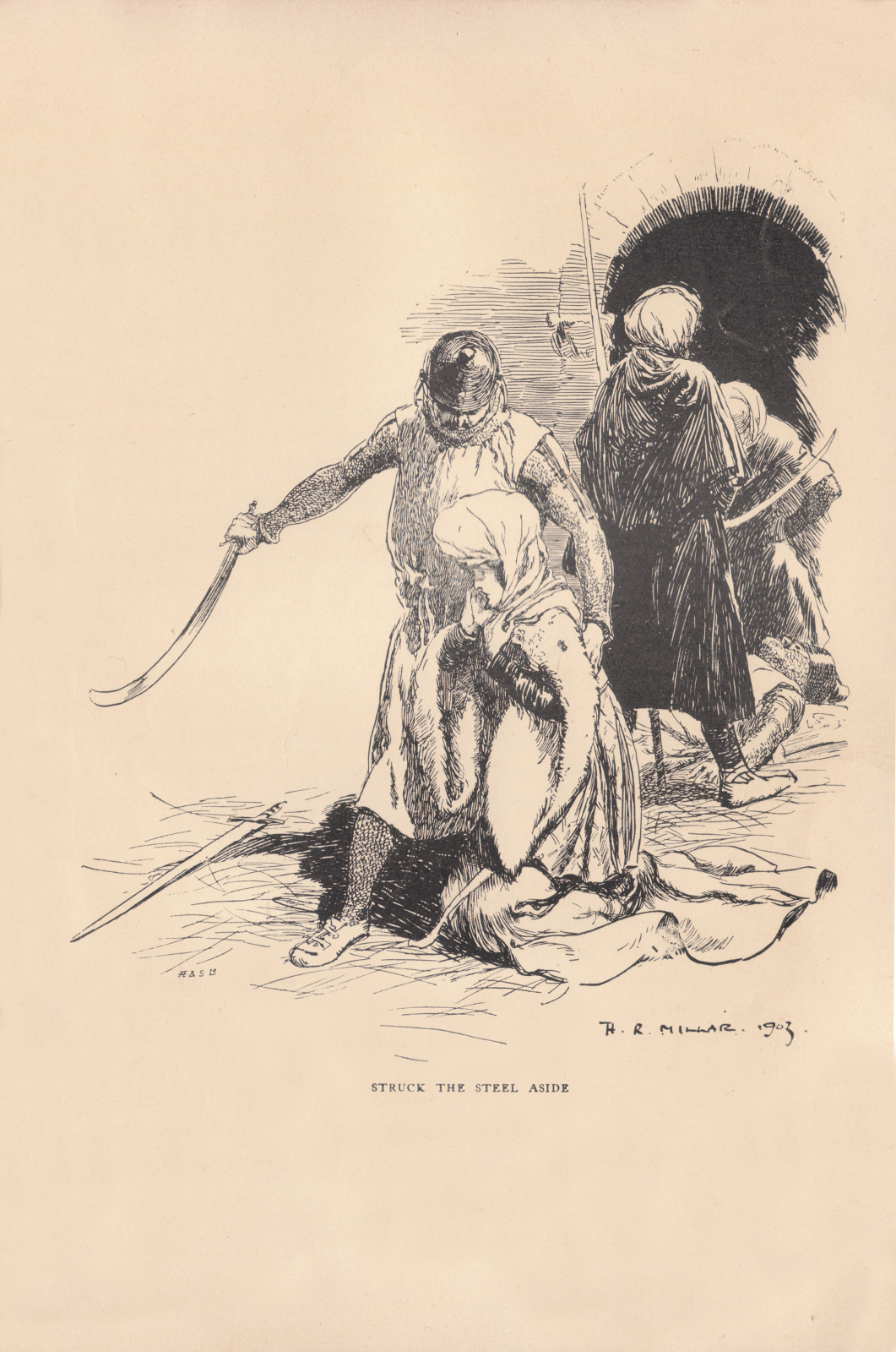 Struck the steel aside