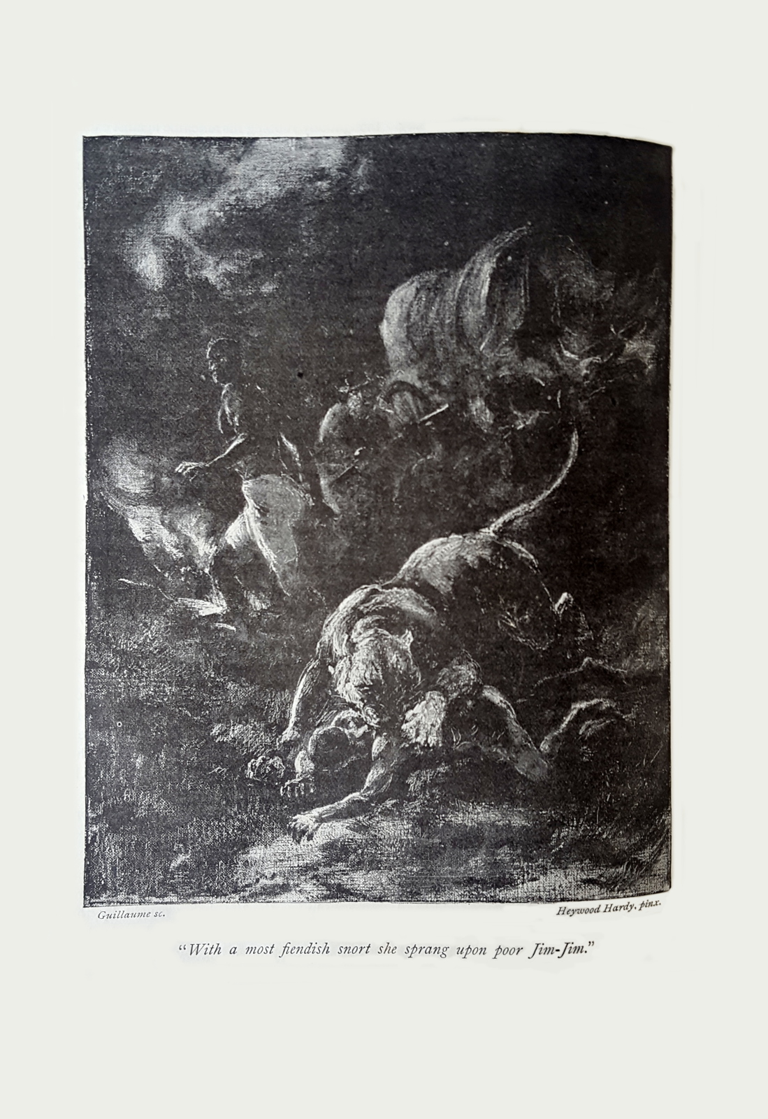 With a most fiendish snort she sprang upon poor Jim-Jim