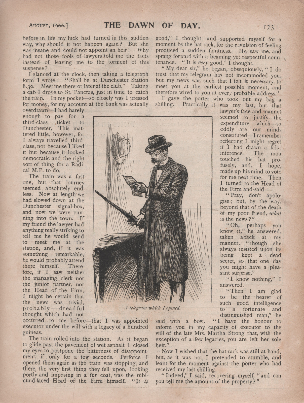 A telegram which I opened