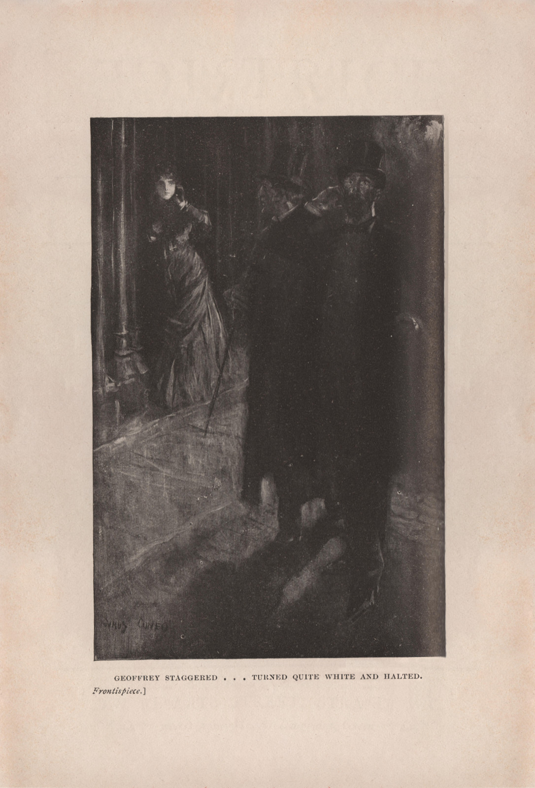 Geoffrey staggered...turned quite white, and halted Geoffreystaggerednewnesfrontispiece