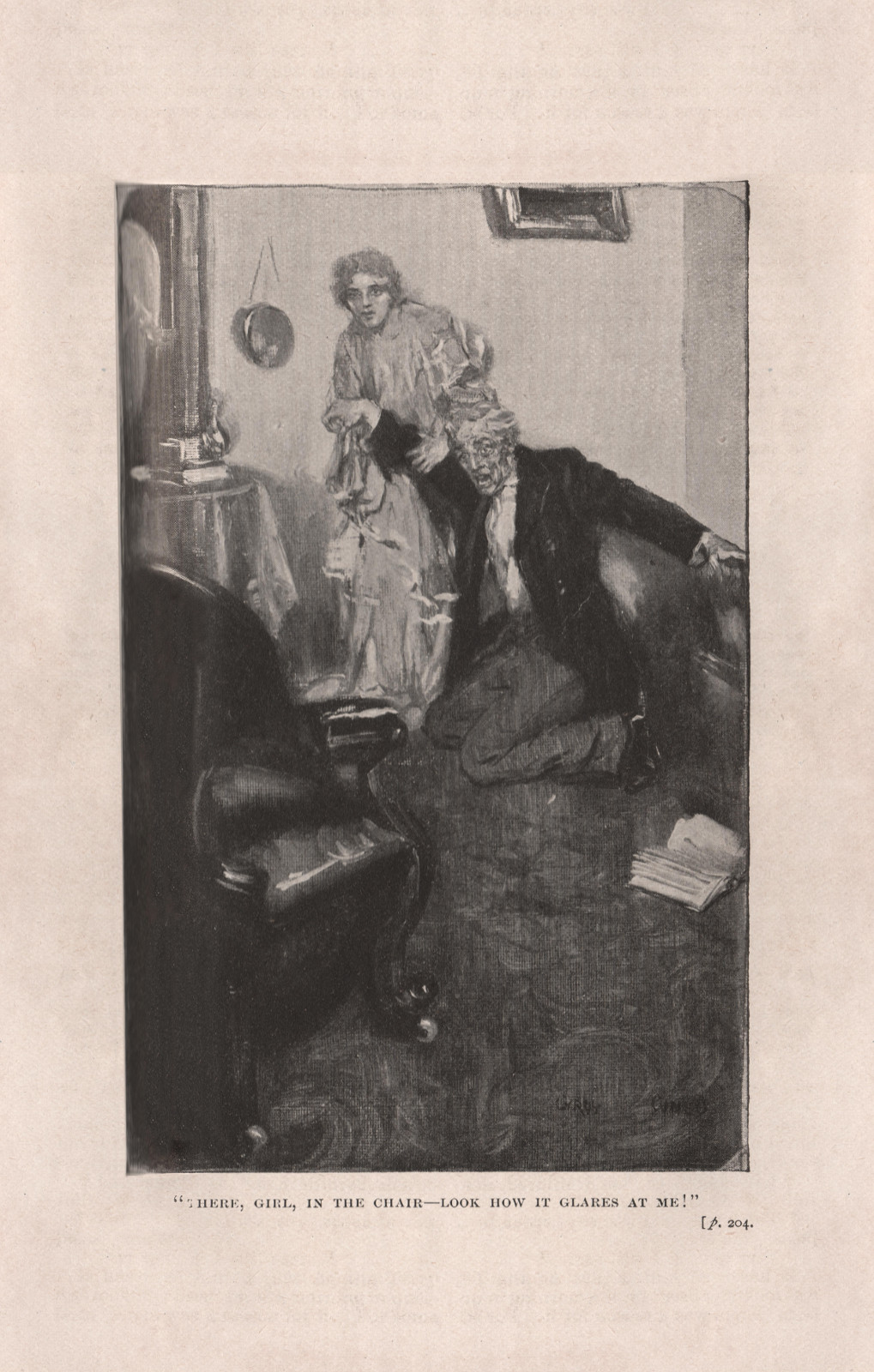 'There, girl, in the chair—look how it glares at me!'