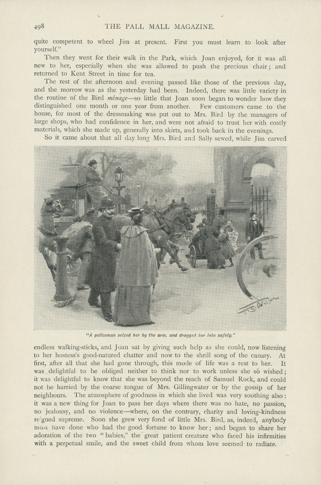 A policeman seized her by the arm, and dragged her into safety Apolicemanpallmall498