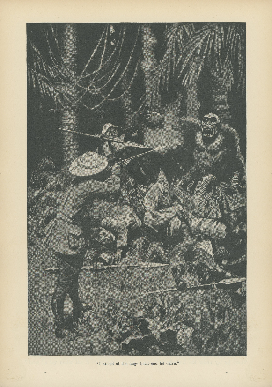 I aimed at the huge head and let drive