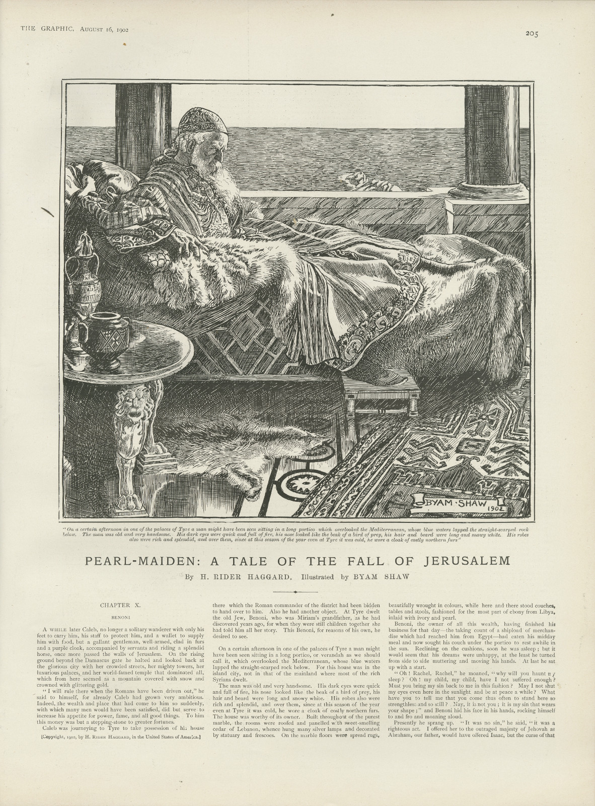 On a certain afternoon in one of the palaces of Tyre a man might have been sitting in a long portico, which overlooked the Mediterranean, whose blue waters lapped the straight-scarped rock below