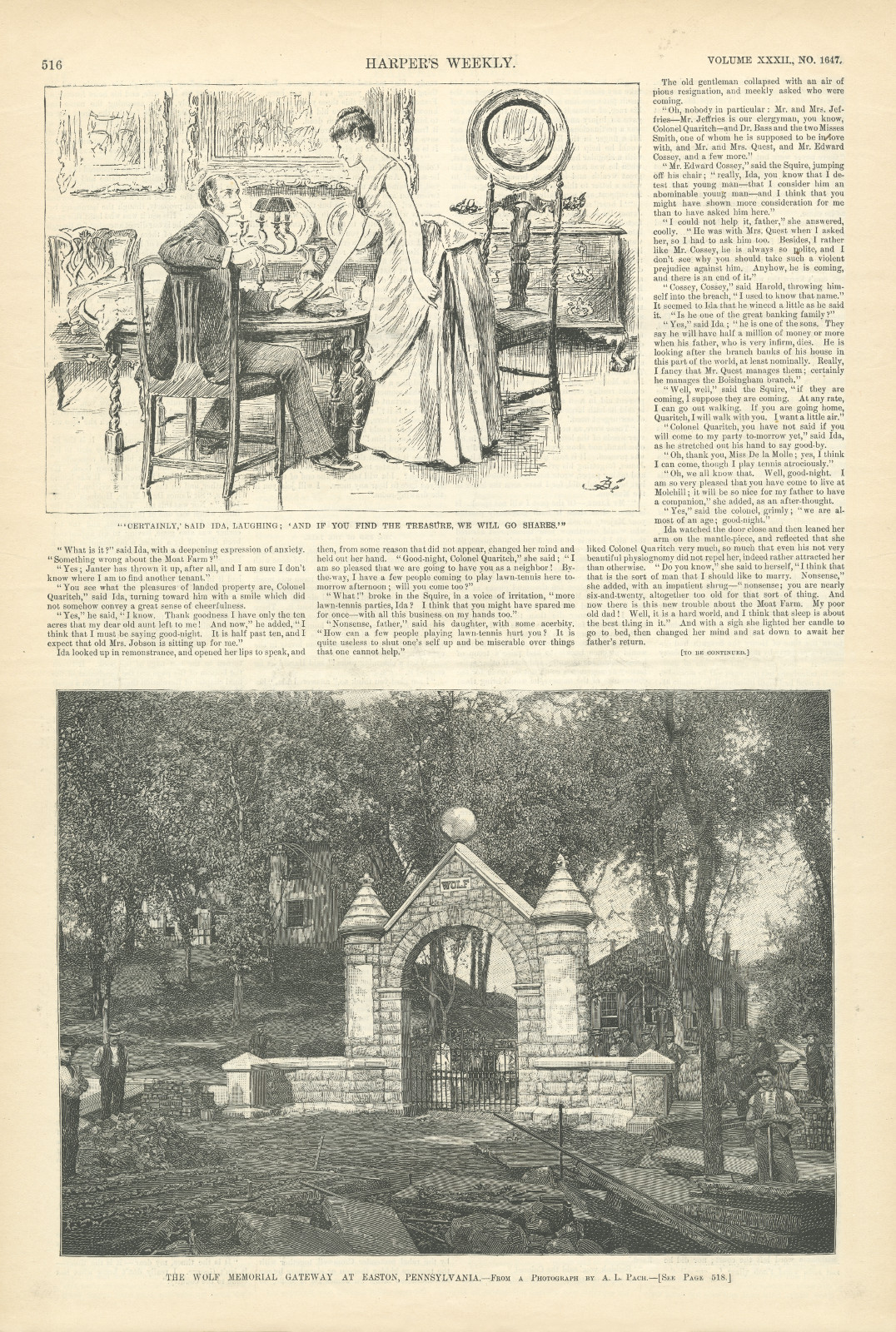 'Certainly,' said Ida, laughing; 'and if you find the treasure, we will go shares' Certainlysaidharpersweekly516