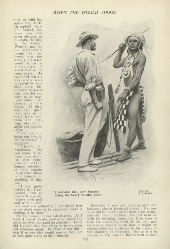 I hesitated till I saw Marama lifting the heavy wooden spear Ihesitatedthequiver123