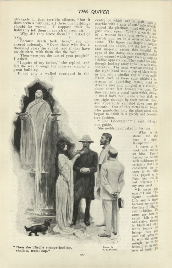 Then she lifted a strange-looking, shallow, metal cup