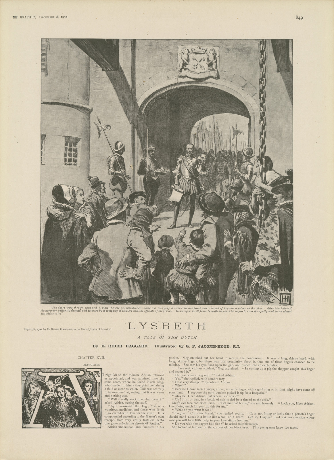 The doors were thrown open and a man—he was an executioner—came out carrying a sword in one hand and a bunch of keys on a salver in the other Thedoorsthegraphic849