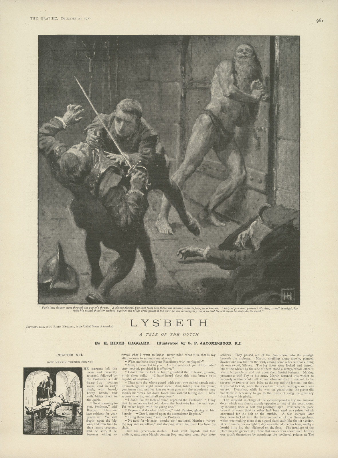 Foy’s long dagger went through the porter’s throat. A glance showed Foy that from him there was nothing more to fear, so he turned. 'Help if you can,' groaned Martin, as well he might Foyslongthegraphic961
