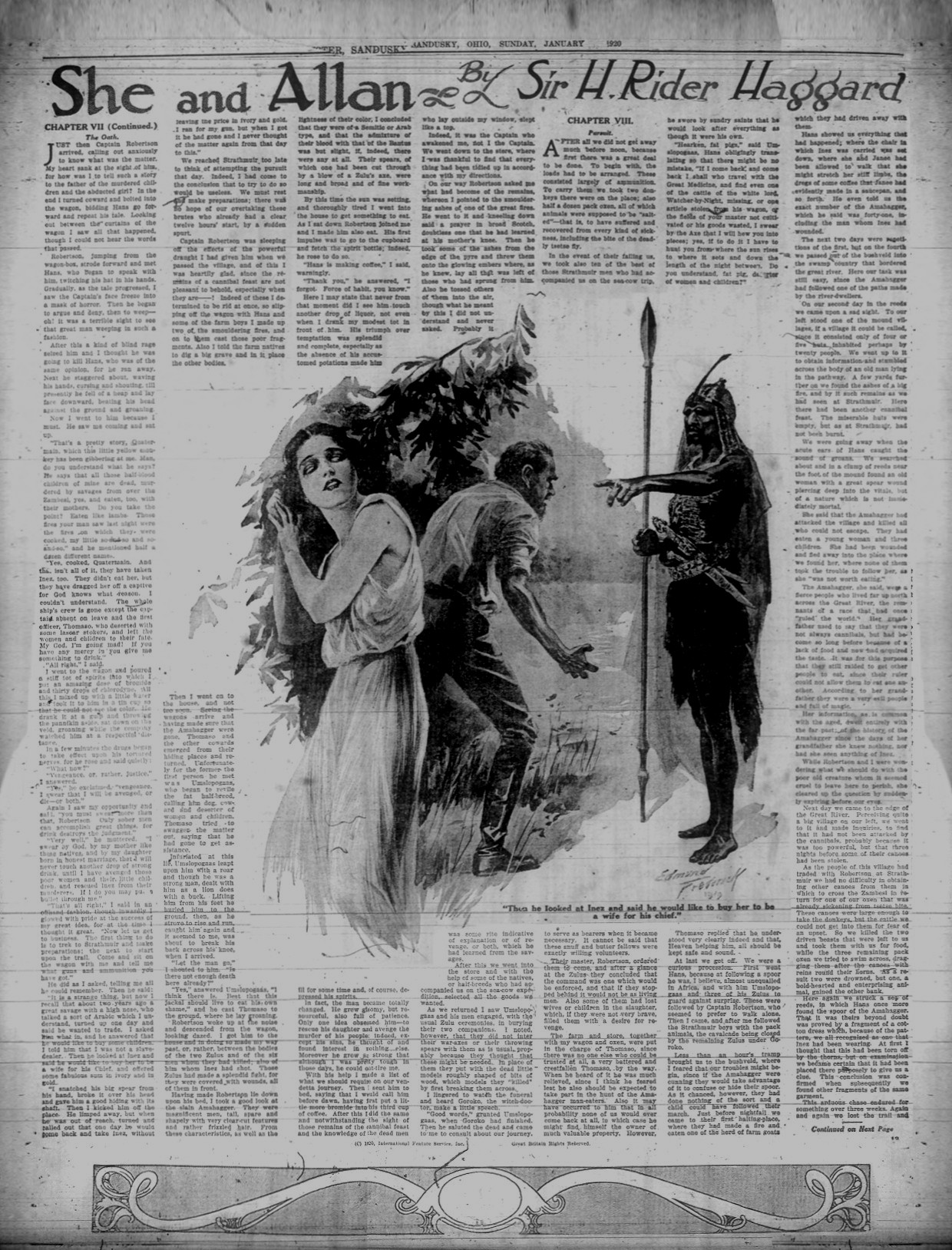 Then he looked at Inez and said he would like to buy her to be a wife for his chief Thenhesandusky11jan1920