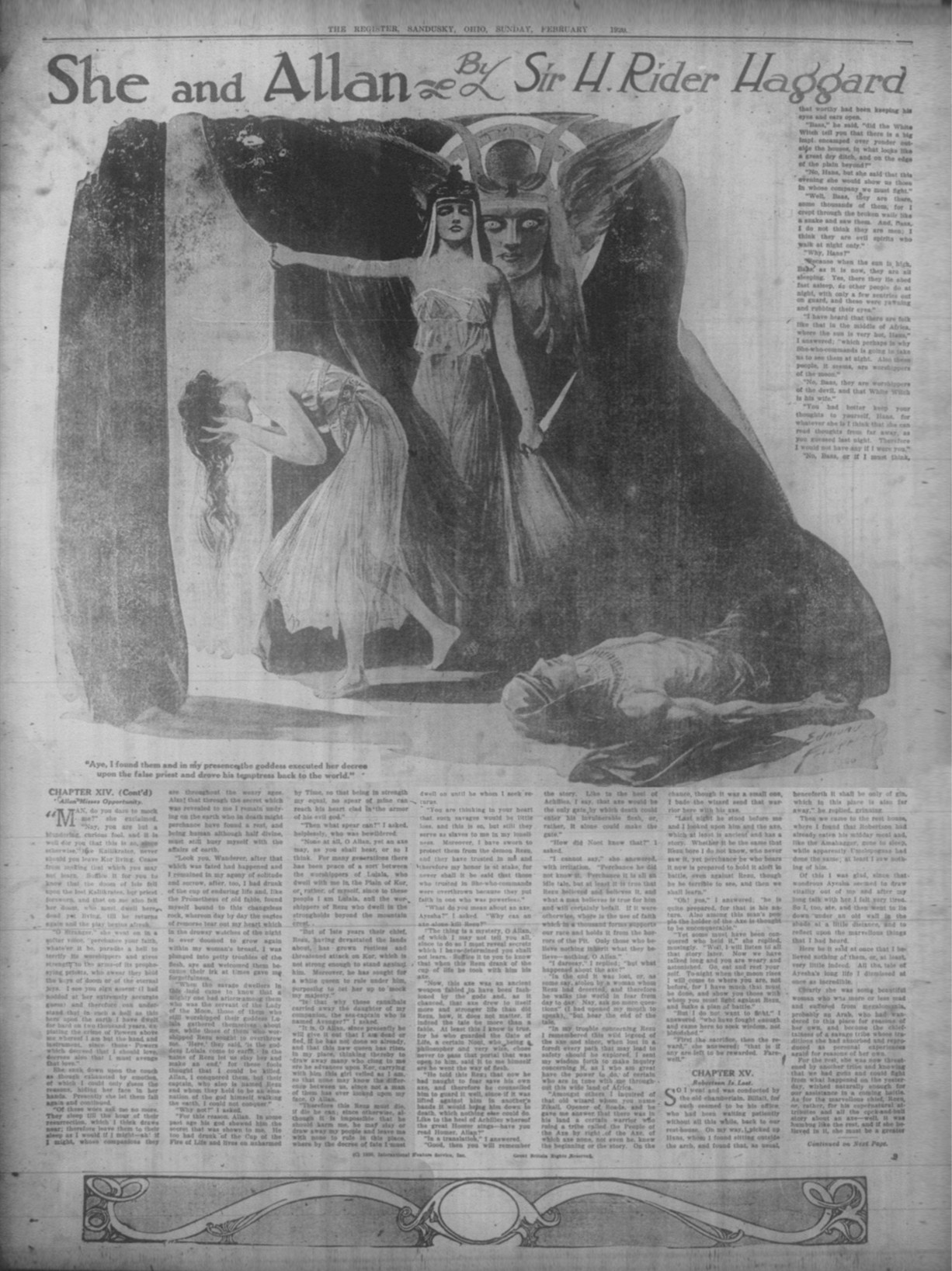 Aye, I found them and in my presence the goddess executed her decree upon the false priest and drove his temptress back to the world Ayeisandusky15feb1920