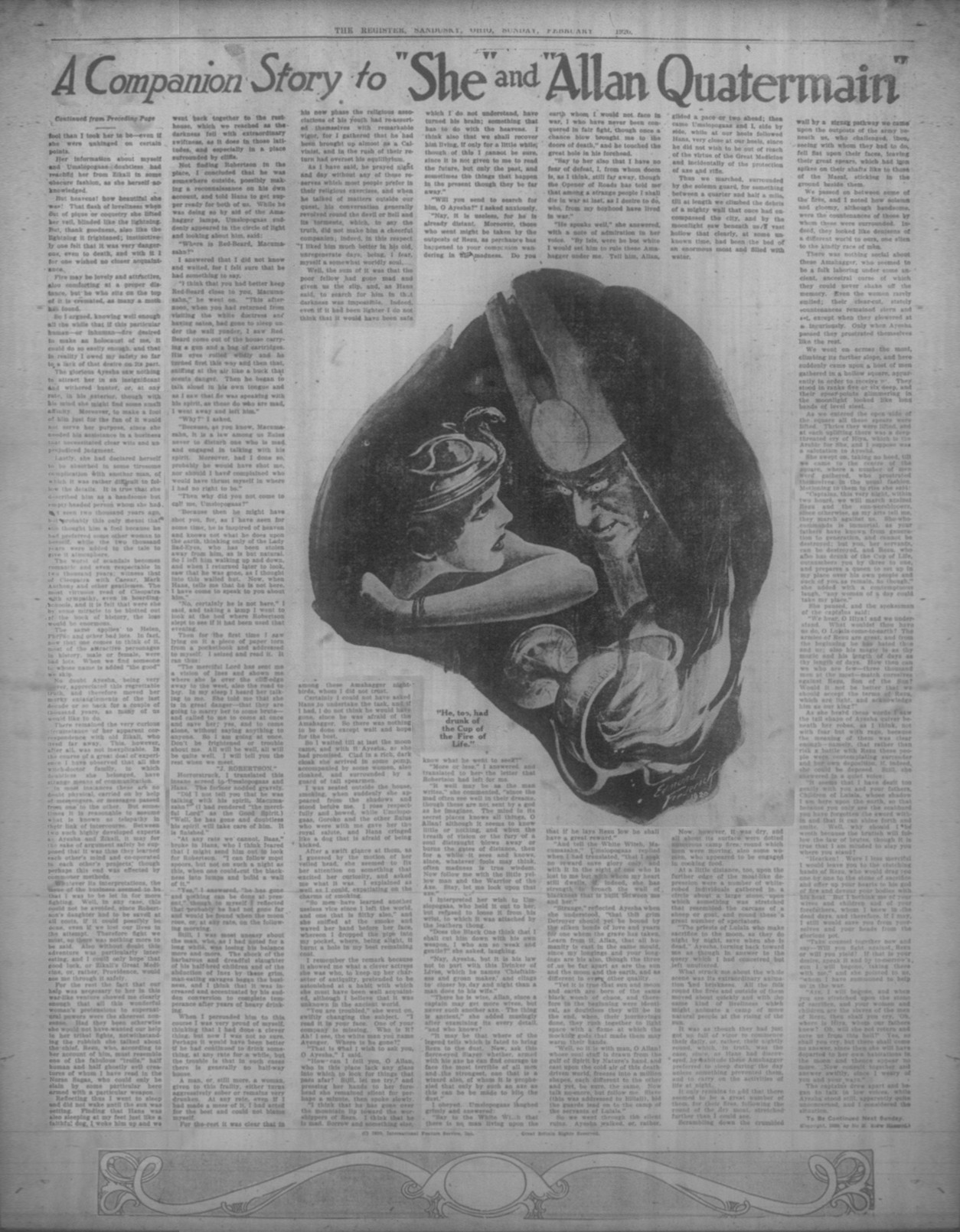 He, too, had drunk of the Cup of the Fire of Life Hetoosandusky15feb1920