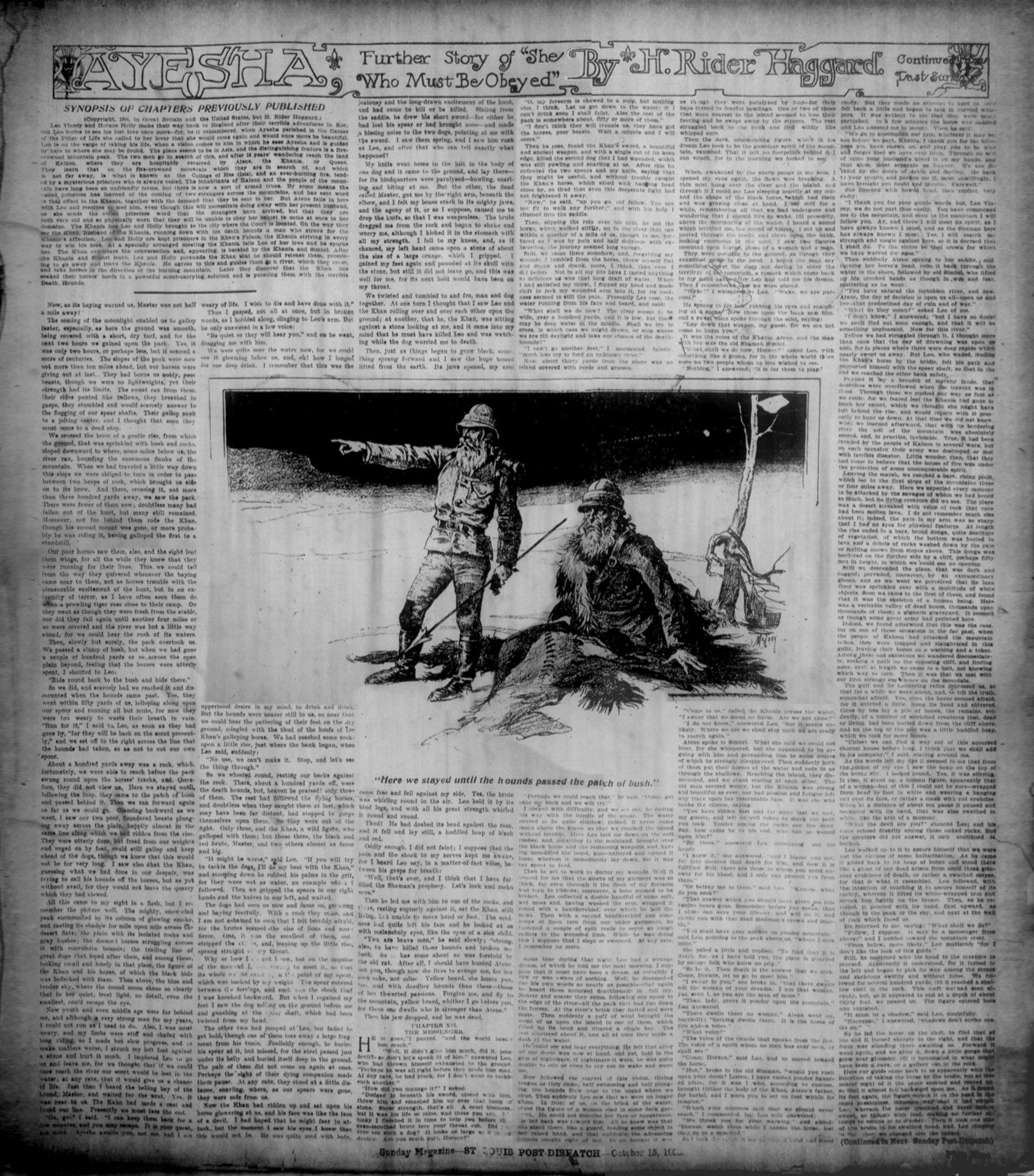 Here we stayed until the hounds passed the patch of bush Herewestlouisdispatch15oct1905