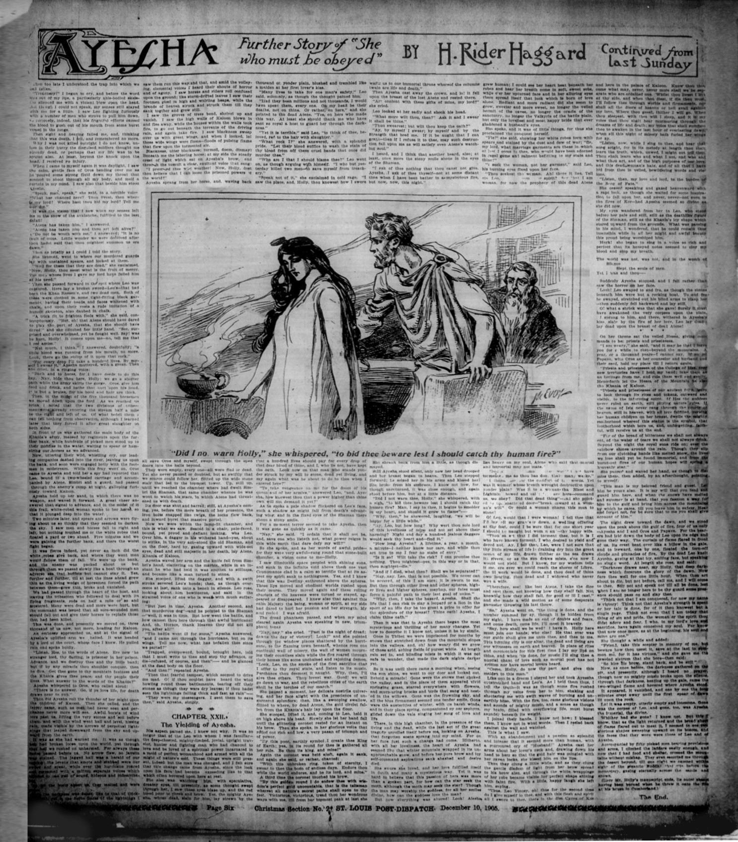'Did I not warn Holly,' she whispered, 'to bid thee beware lest I should catch thy human fire?' Didistlouisdispatch10dec1905
