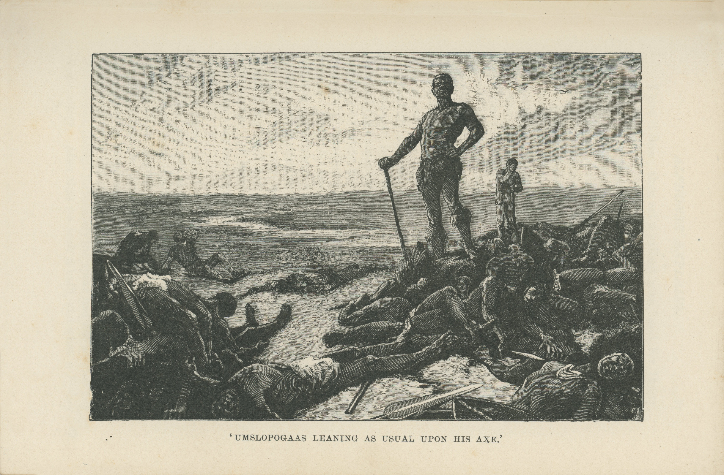 Umslopogaas leaning as usual upon his axe