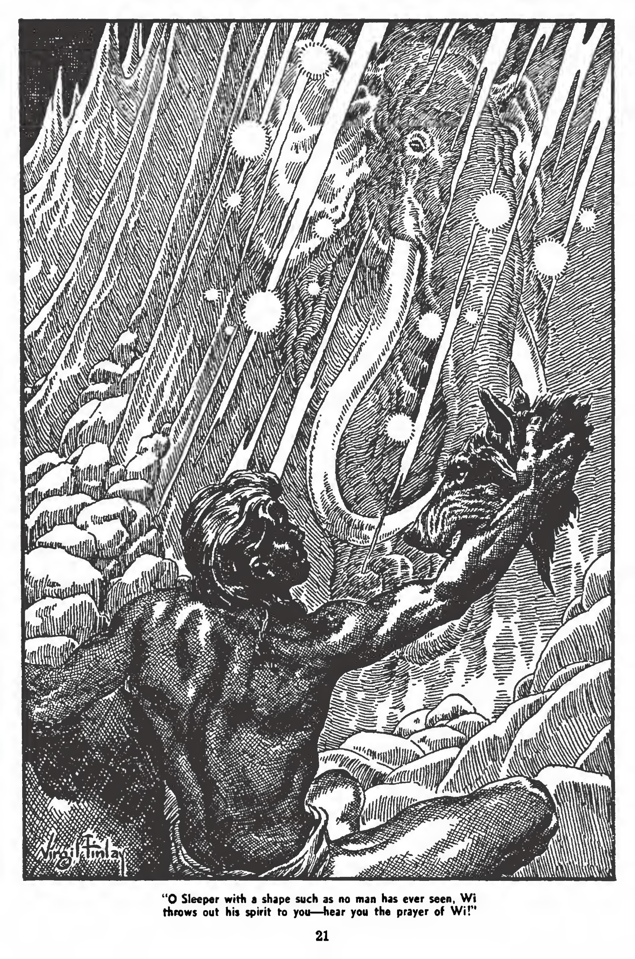 'O Sleeper with a shape such as no man has ever seen, Wi throws out his spirit to you—hear you the prayer of Wi!' Osleeperfamousfantasticmysteries21
