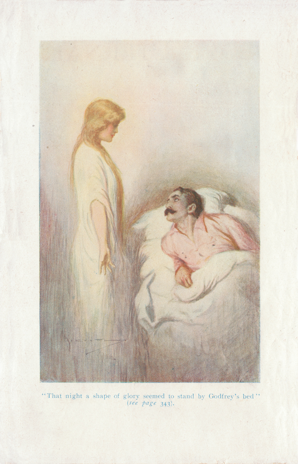That night a shape of glory seemed to stand by Godfrey's bed.