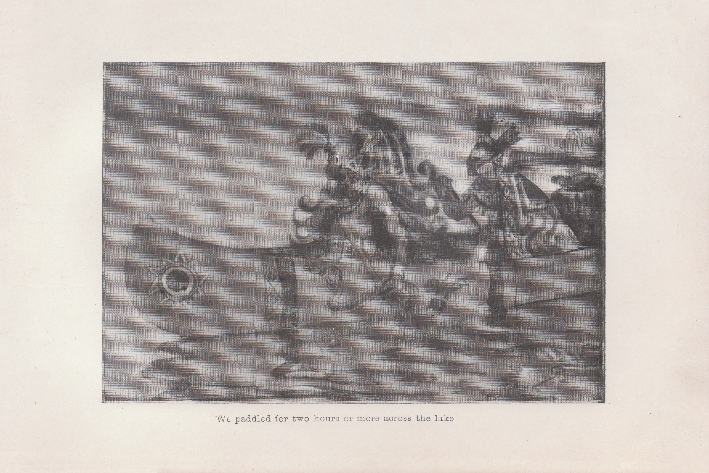 We paddled for two hours or more across the lake