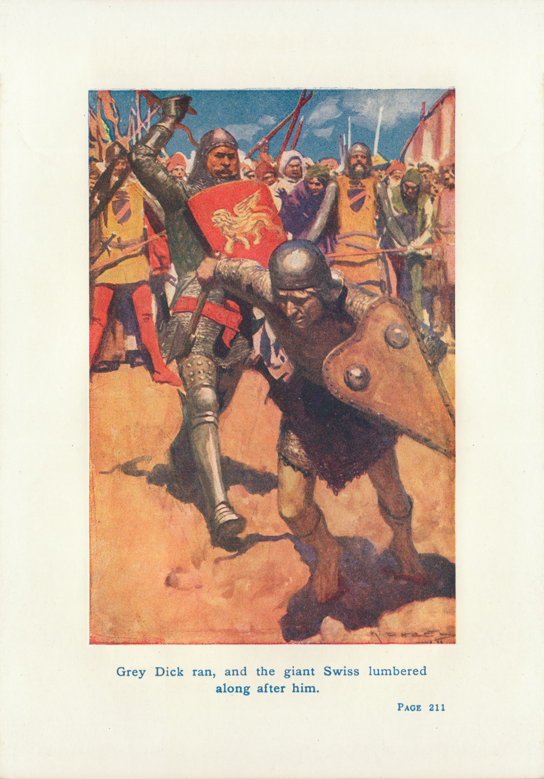 Grey Dick ran, and the giant Swiss lumbered along after him. Greydick210