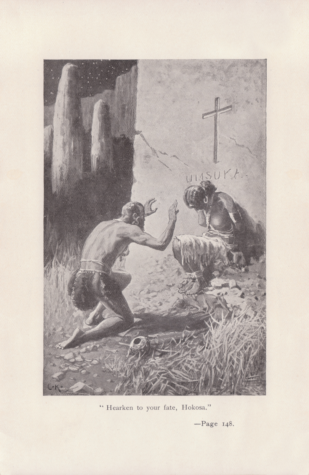 'Hearken to your fate, Hokosa.' Hearkentofrontispiece