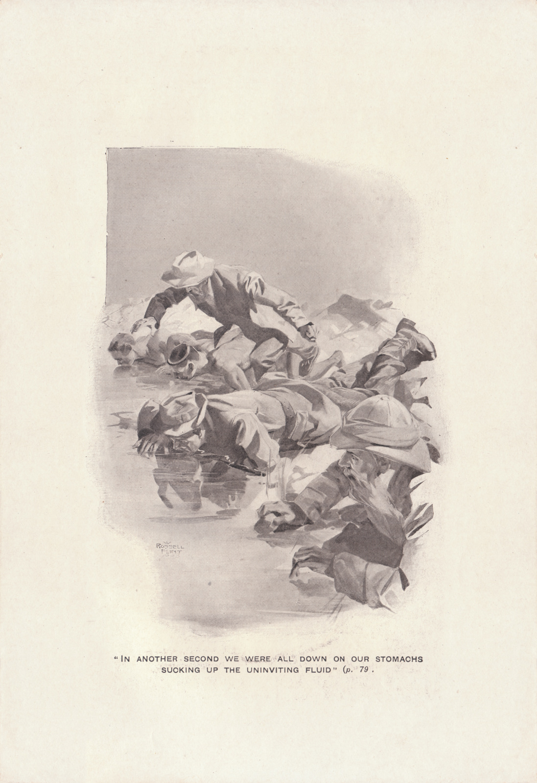 In another second we were all down on our stomachs sucking up the uninviting fluid Inanothercassell190778