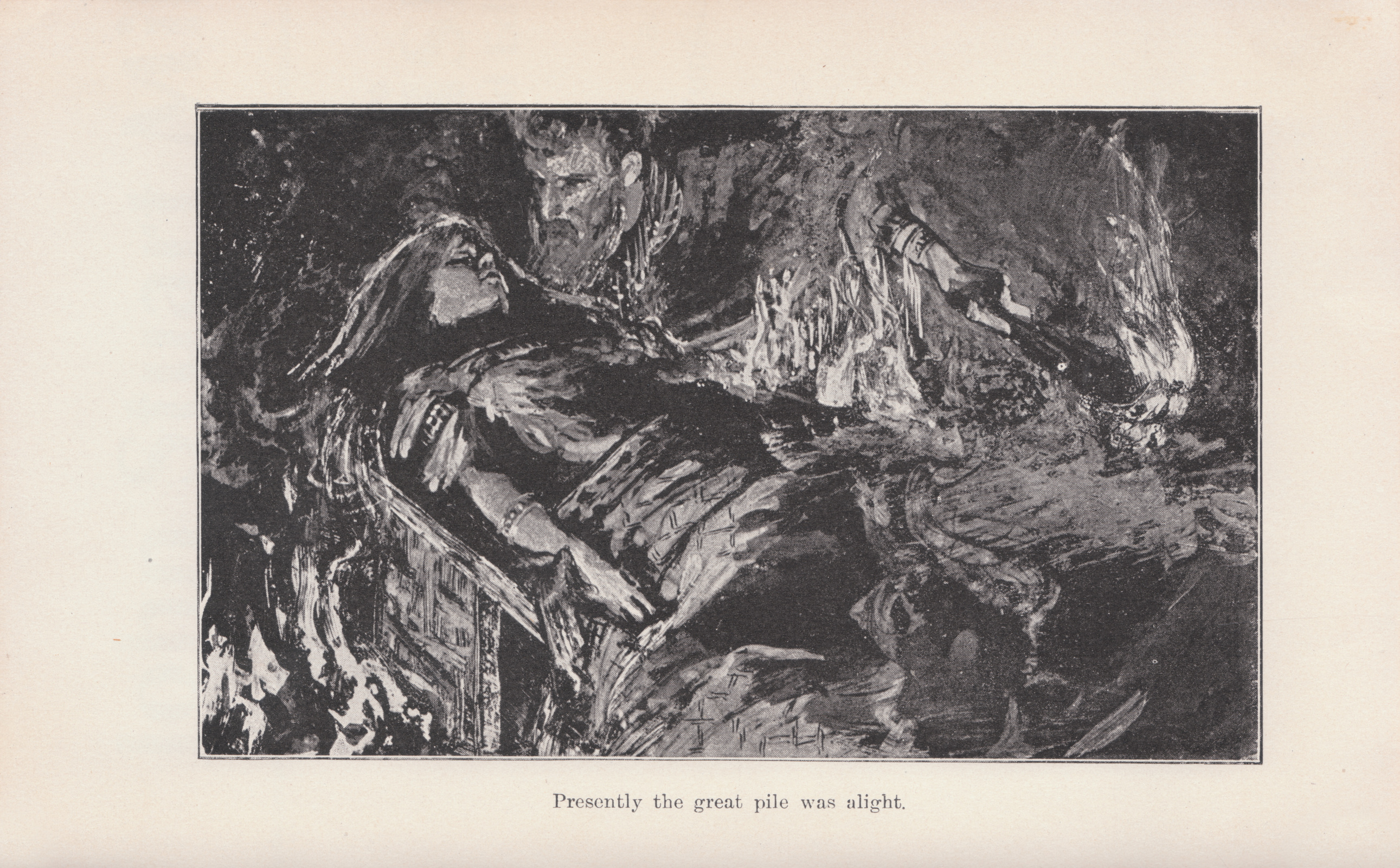 Presently the great pile was alight.