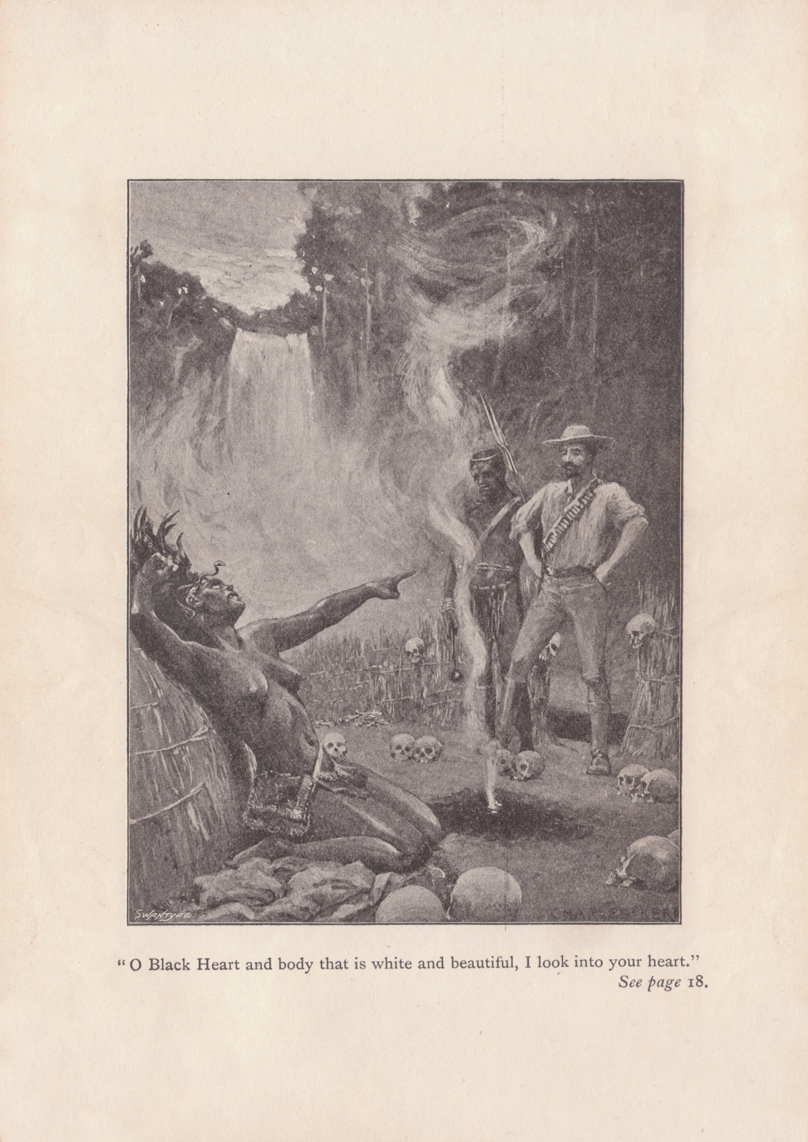 'O Black Heart and body that is white and beautiful, I look into your heart'