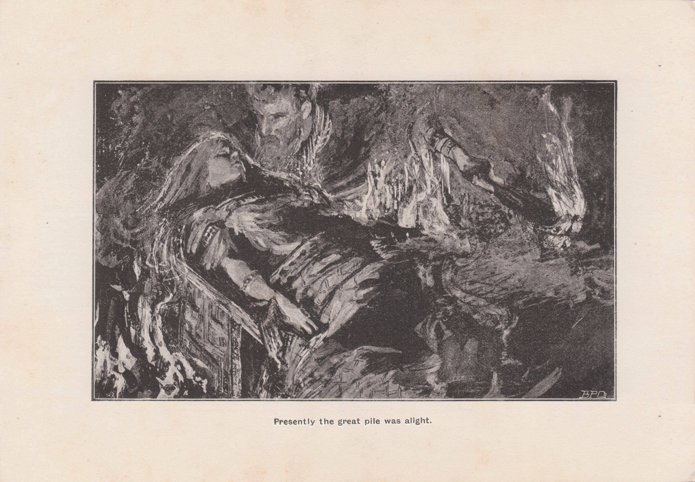 Presently the great pile was alight.