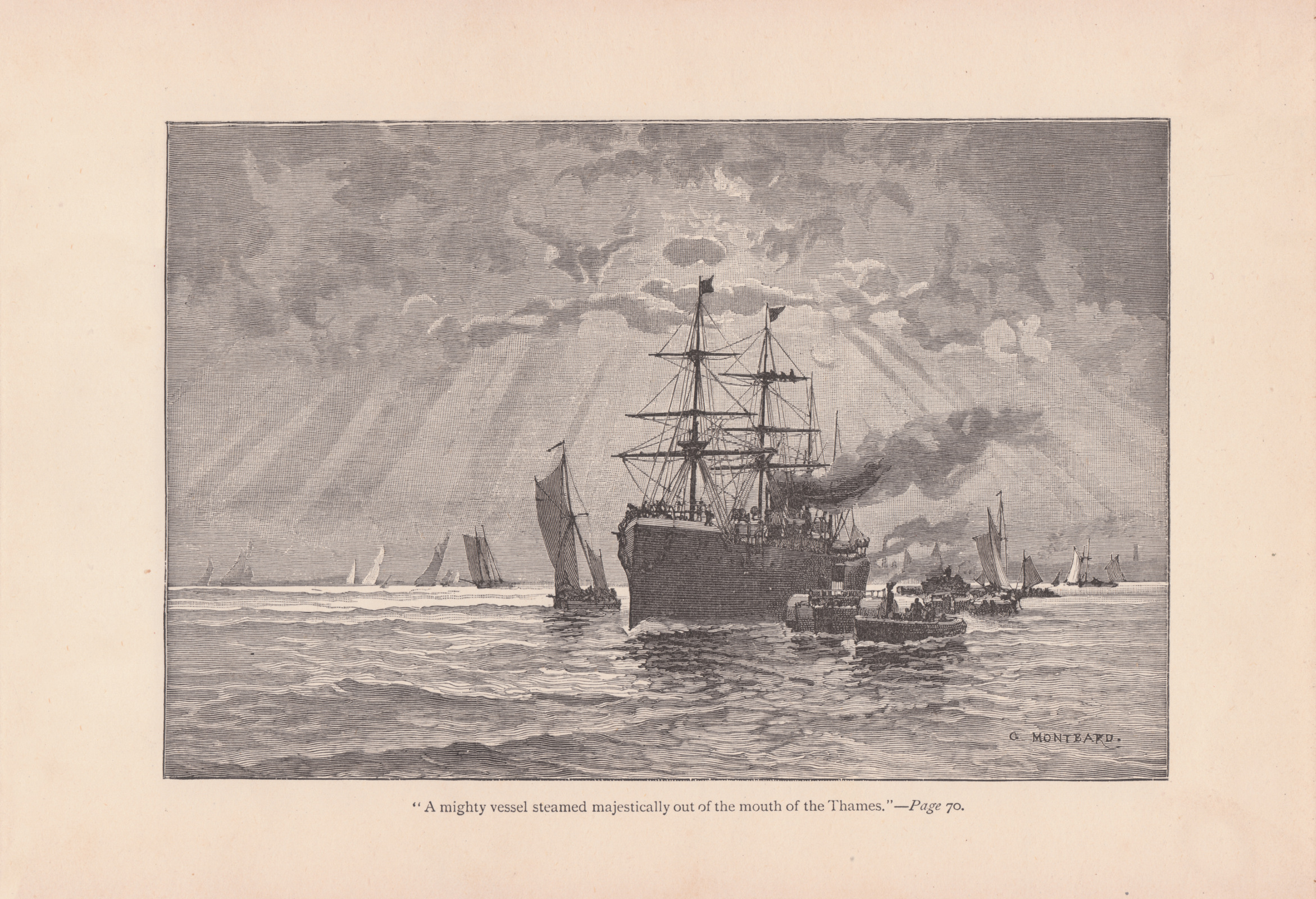 A Mighty vessel steamed majestically out of the mouth of the Thames. Amighty73