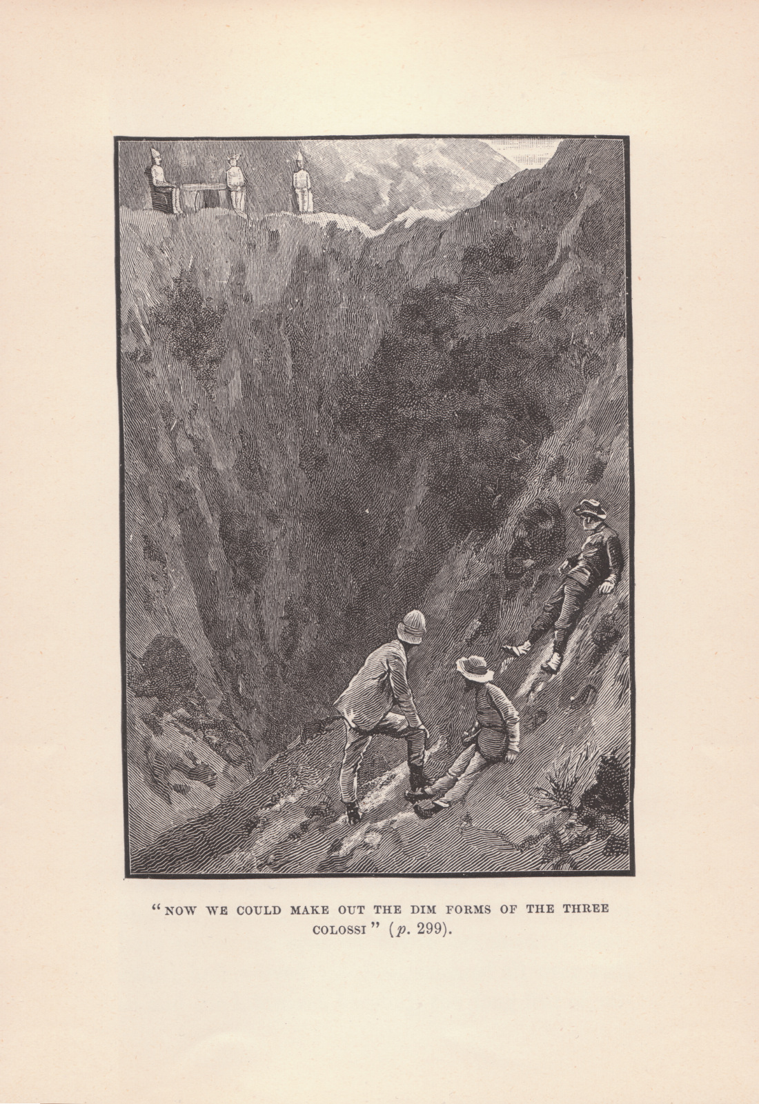 Now we could make out the dim forms of the three colossi. Nowwecassell1888298