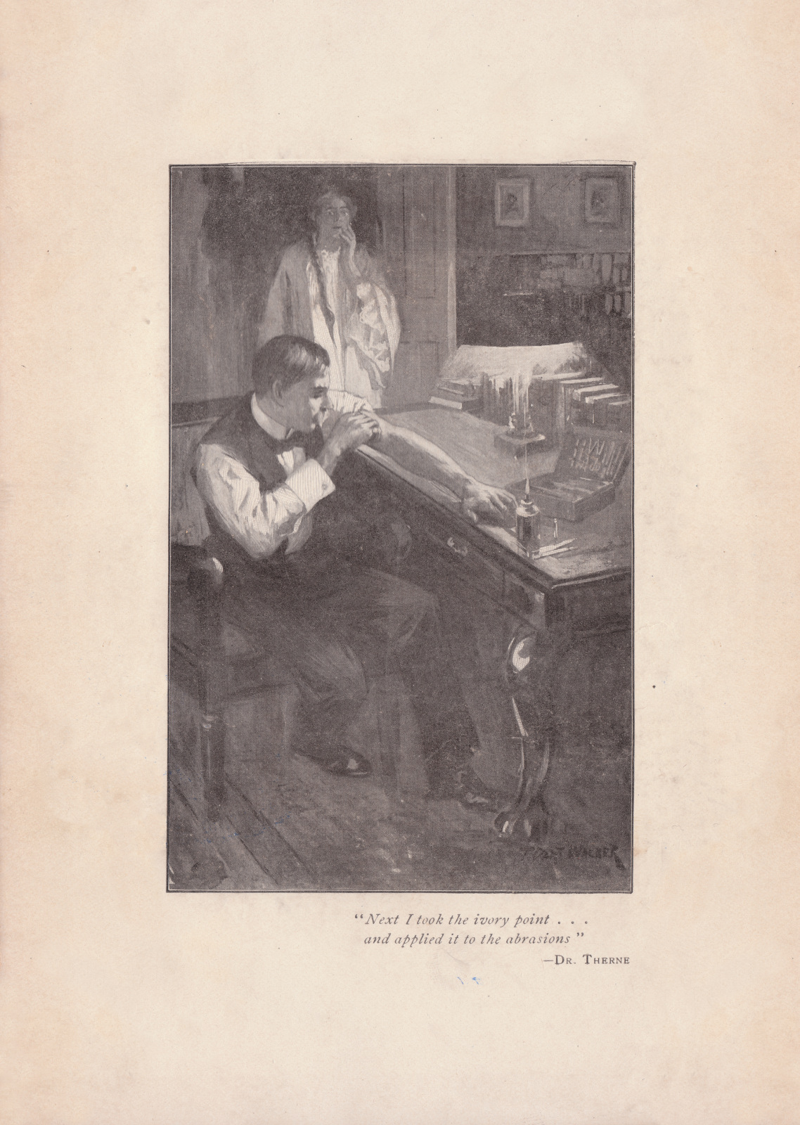 Next I took the ivory point... and applied it to the abrasions