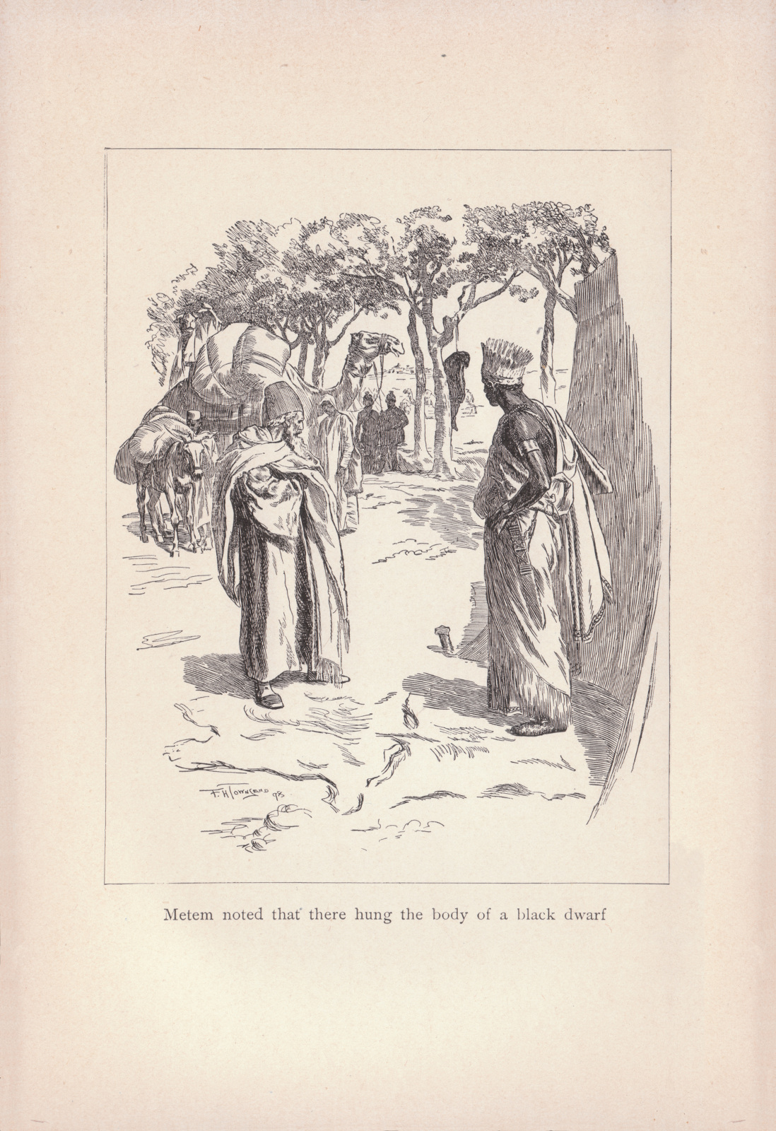 Metem noted that there hung the body of a black dwarf Metemnoted115