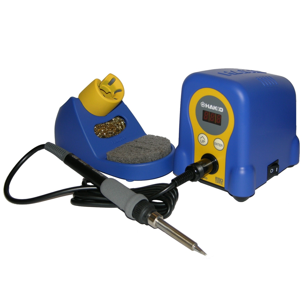 Digital Soldering Iron Station With Soldering Stand Tip Cleaning Wire Sponge And Replacement Tips Black