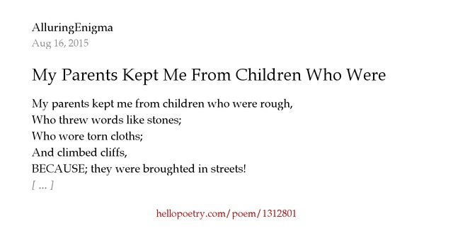 my parents kept me from children who were rough essay my parents kept me from children who were rough essay