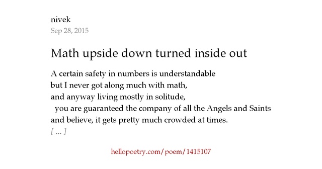 Math upside down turned inside out by nivek - Hello Poetry