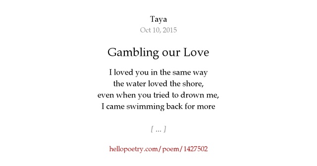 Gambling love poem