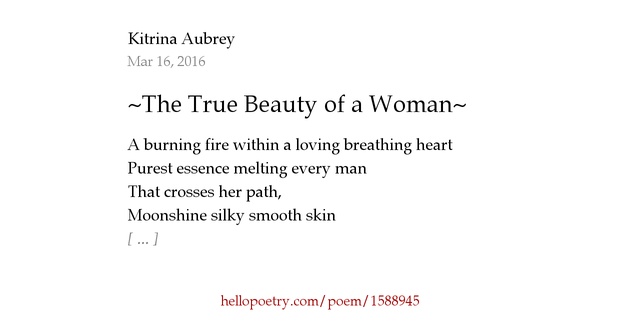 ~The True Beauty of a Woman~ by Kitrina Aubrey
