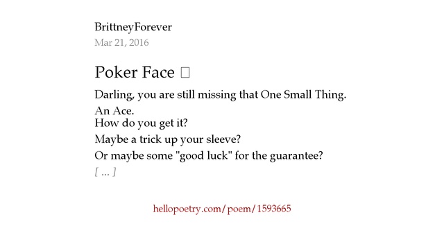 Poem poker