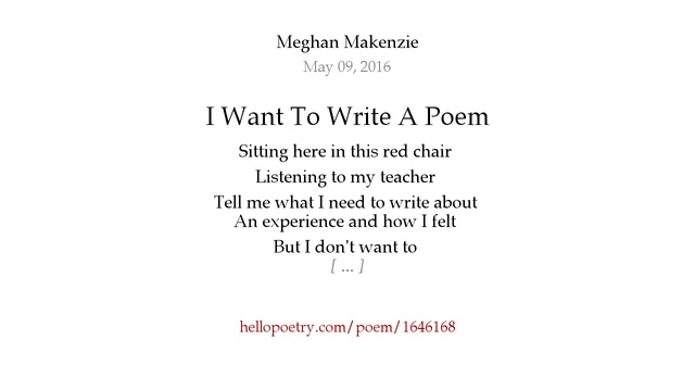 Want to write a poem image